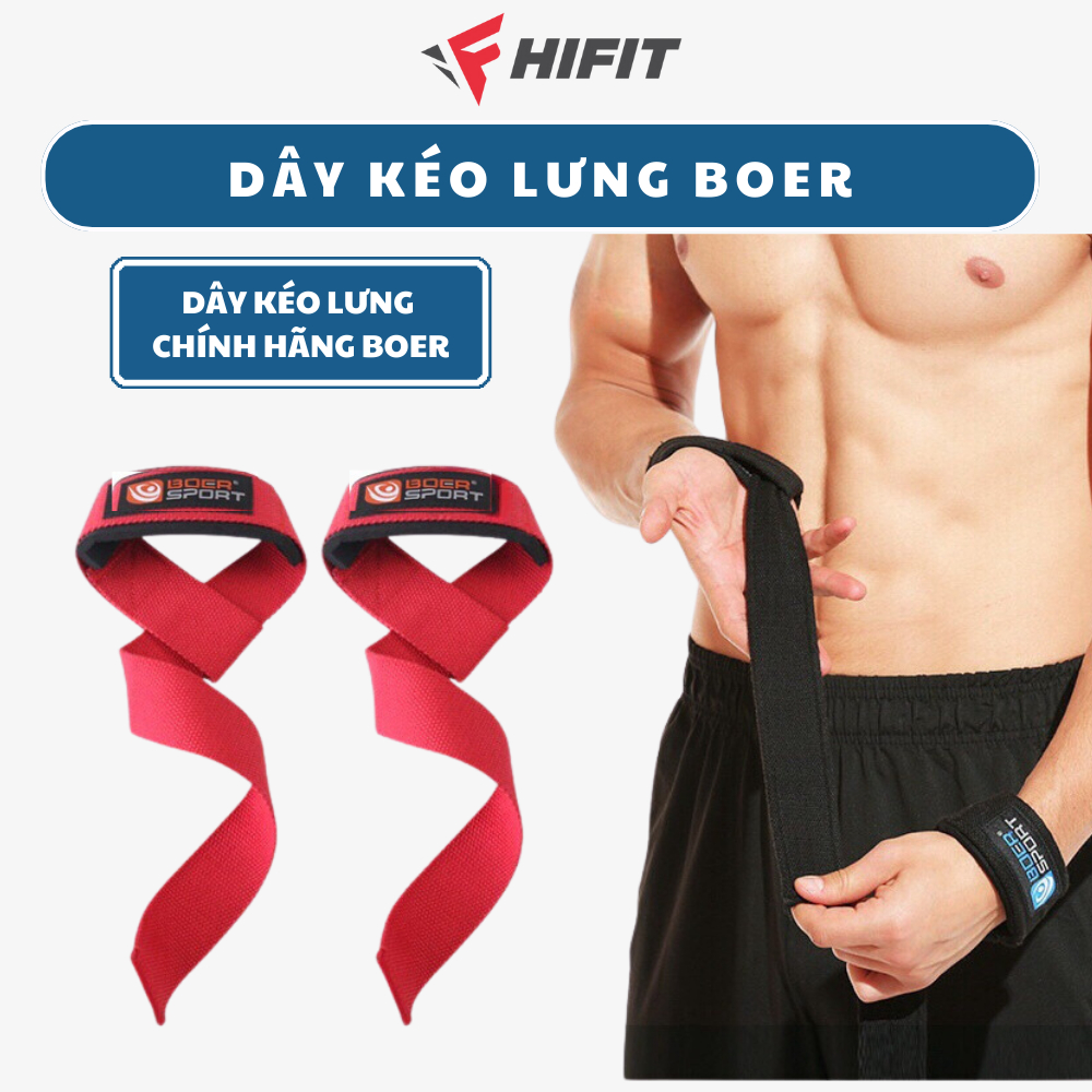 Boer Lifting Straps Gym Support Deadlift Pull Up Bars (1 คู่)