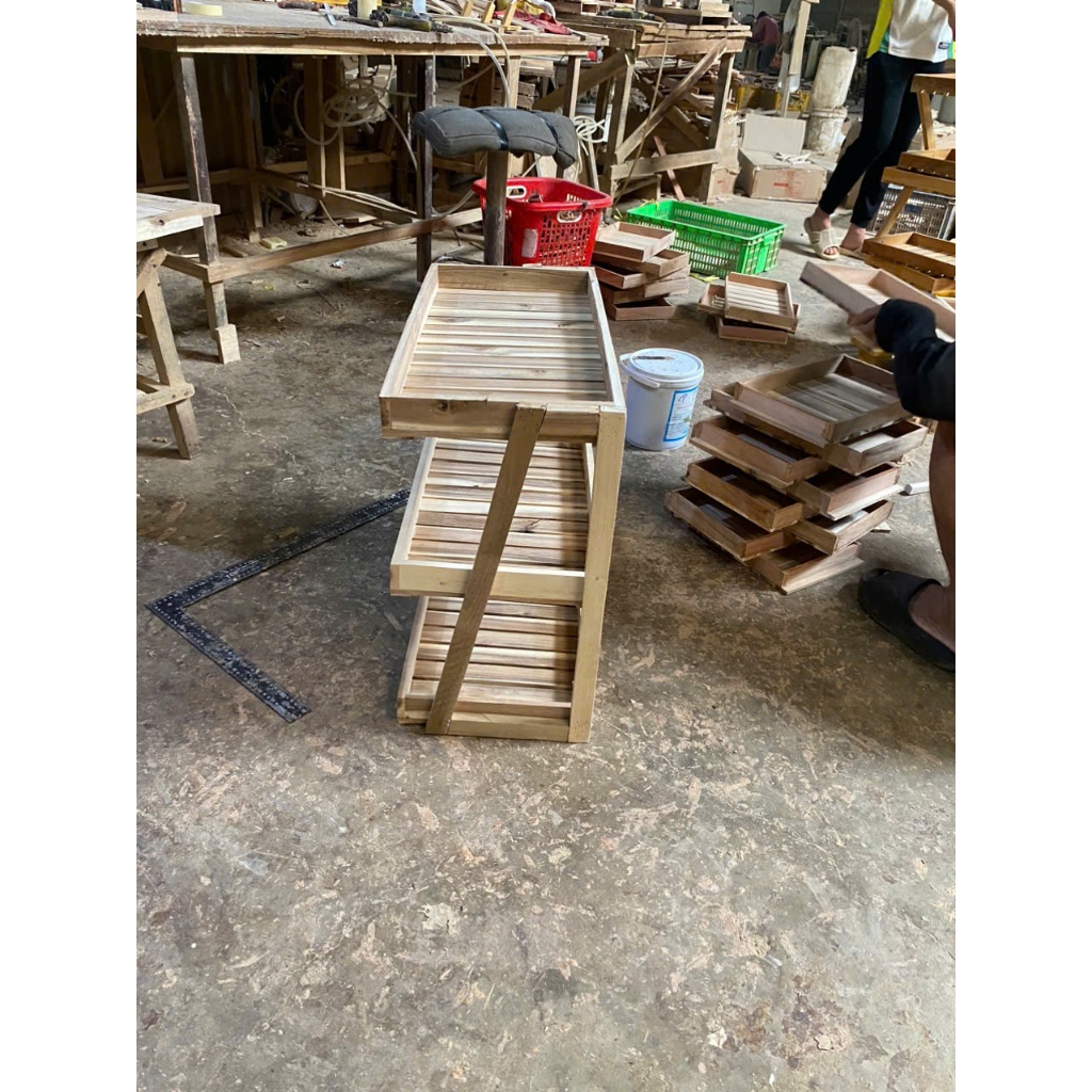ชั้นไม้ 2-3 ชั้นยาวพิเศษ A D60N30C30cm TEAK
