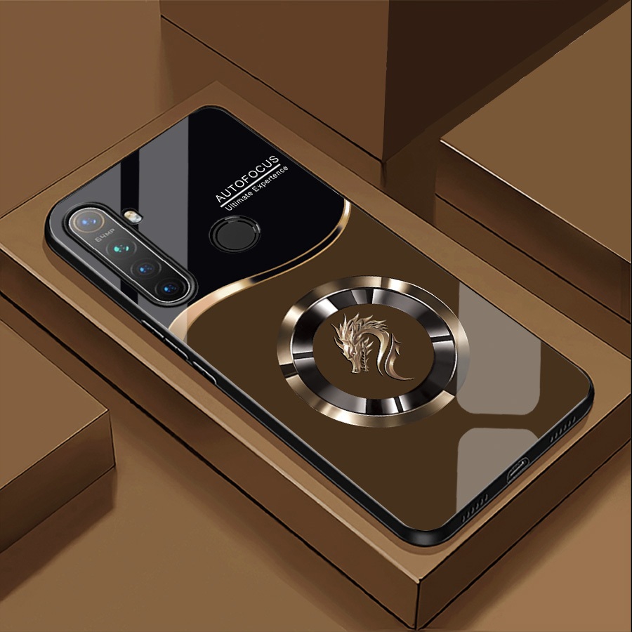 เคสสําหรับ REALME Q, C3, REALME 5,5I,5 PRO,5s, 6i กระจกนิรภัย ลาย FOCUS DRAGON คุณภาพสูง