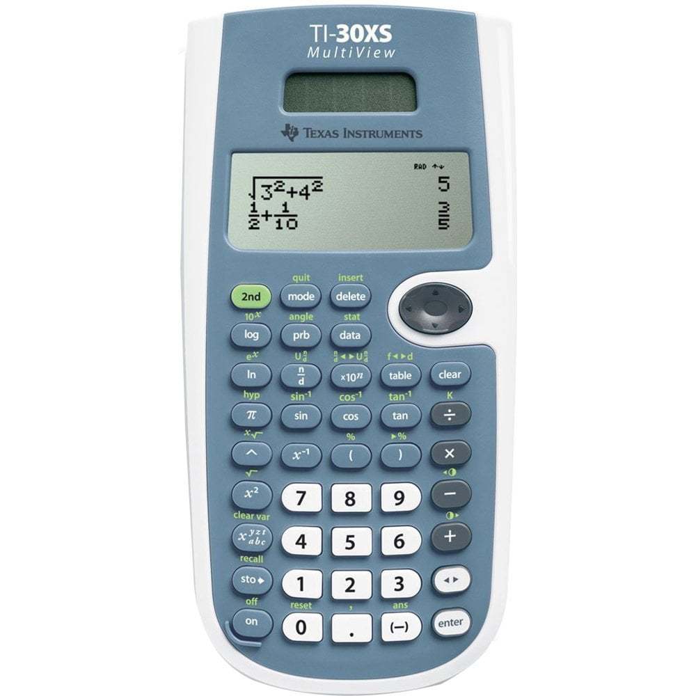 Texas Instruments TI-30XS เครื่องคิดเลขวิทยาศาสตร์นักเรียน 4 เส้นหลายมุมมอง