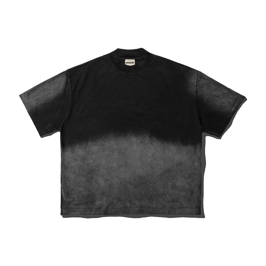Basic WASH HIGHCLUB เสื้อยืด oversize สีพื้น สีดํา/BROWN - unisex