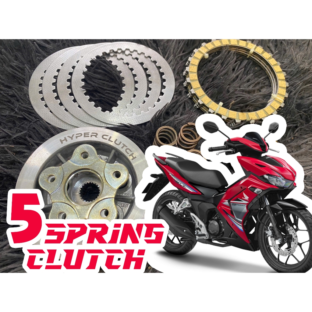 XO HYPER CLUTCH หม้ออลูมิเนียม 5 สปริงสําหรับ Winner SONIC RS150 RSX150 GTR150 (CBR 150 ใหม่ทั้งหมด) | ชุดคลาค