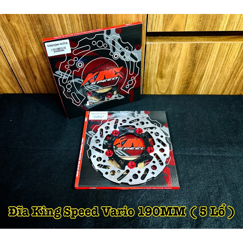 แผ่นเบรกหน้าและหลัง King SPEED สําหรับ Vario / Click (ขนาด: 190MM 5 Holes) Type 1 ติดตั้งแบบ Zin >>>>