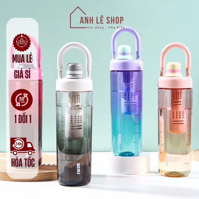 ขวดน้ําต้านทานความร้อนพร้อมฝาปิดกรอง 1000ML