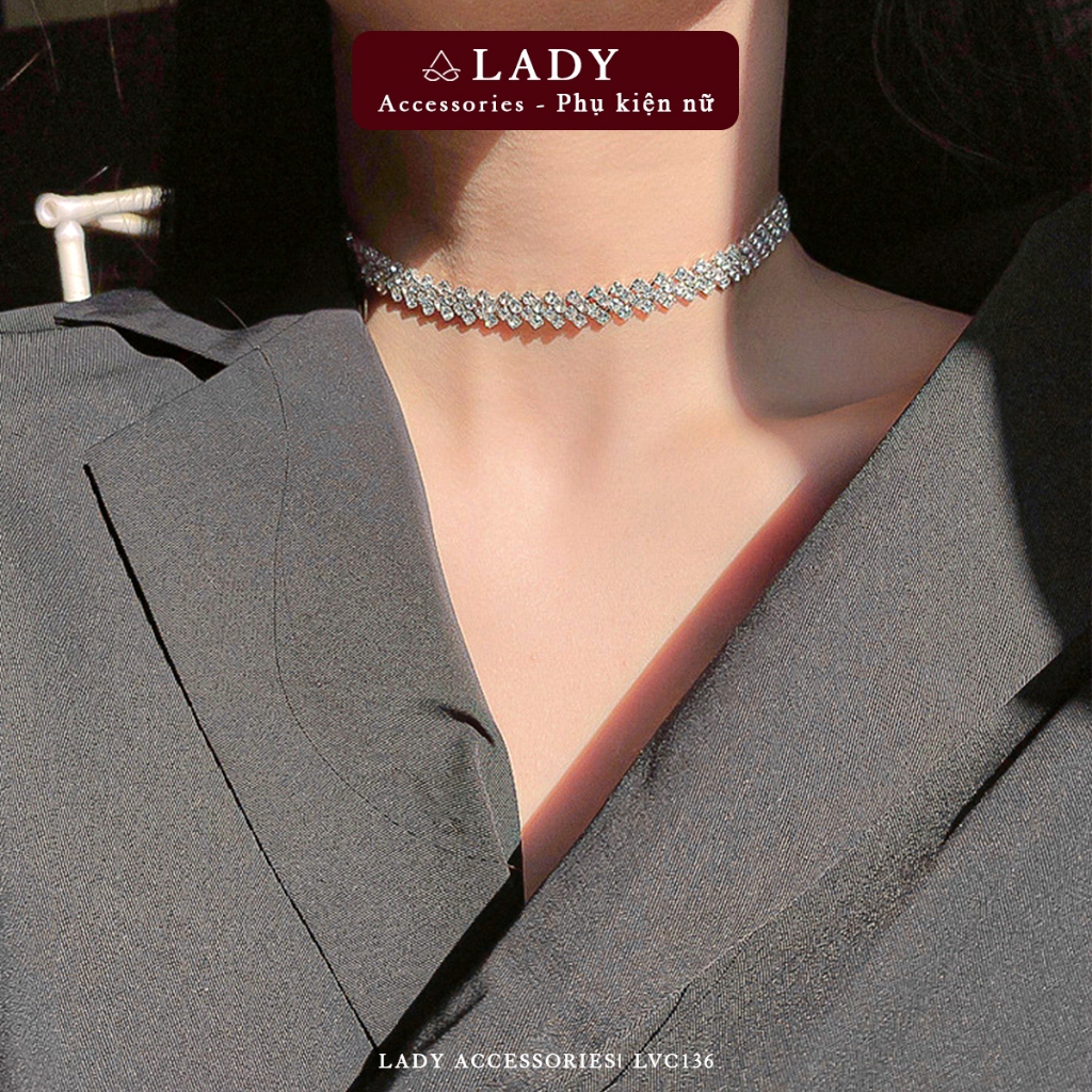 สร้อยคอโชคเกอร์ผู้หญิงหินซิกแซก Lady Accessories สร้อยคอสั้นสําหรับงานปาร์ตี้สุดหรู - LVC135