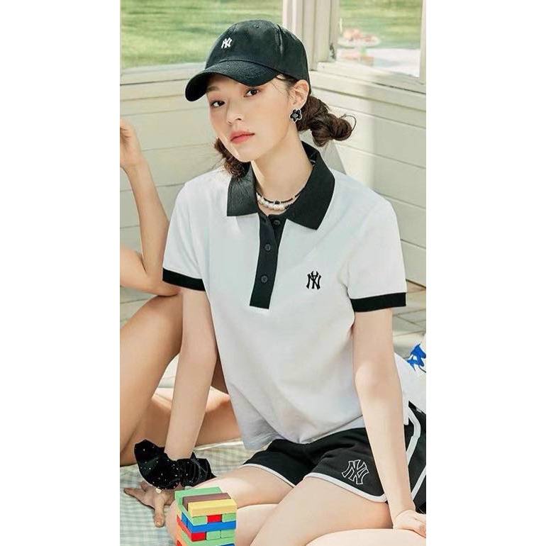 NIKE เสื้อโปโลสีขาวคอปกดํา A329