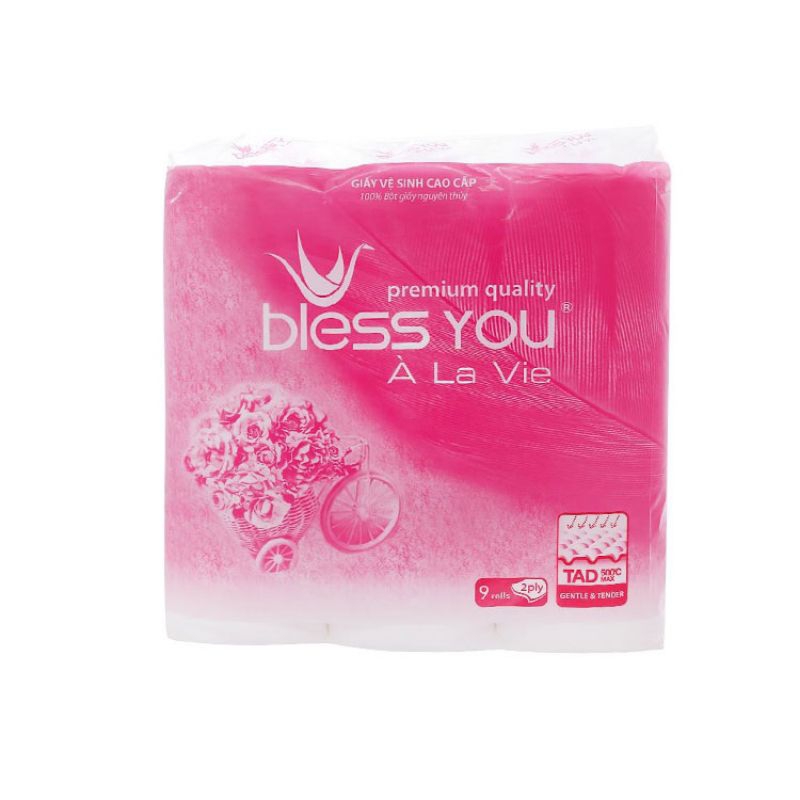 [ใหม่ DATE] Bless You Alavie Toilet Paper 2 ชั้น 9 ม้วน (G1)