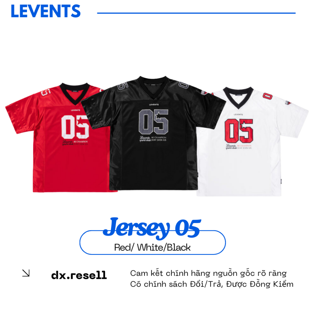 Levents 05 Jersey Levents (RED,WHITE) Unisex dx.resell