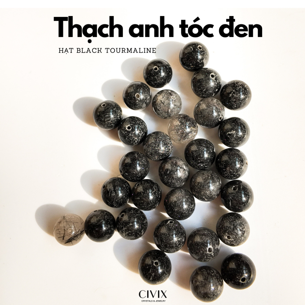 ลูกปัดแฮนด์เมด DIY Black Tourmaline