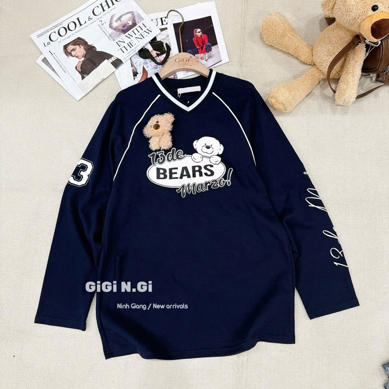 13DE MARZO BEAR HEARTNECKLACE SWEATSHIRT