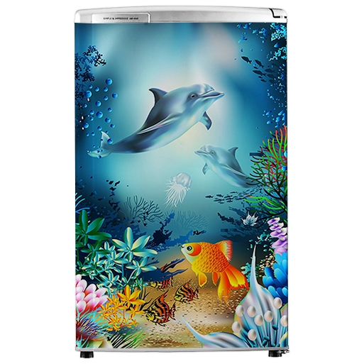 Ocean dolphin 3d ตู้เย็นขนาดเล็ก Decal (26-60x90)