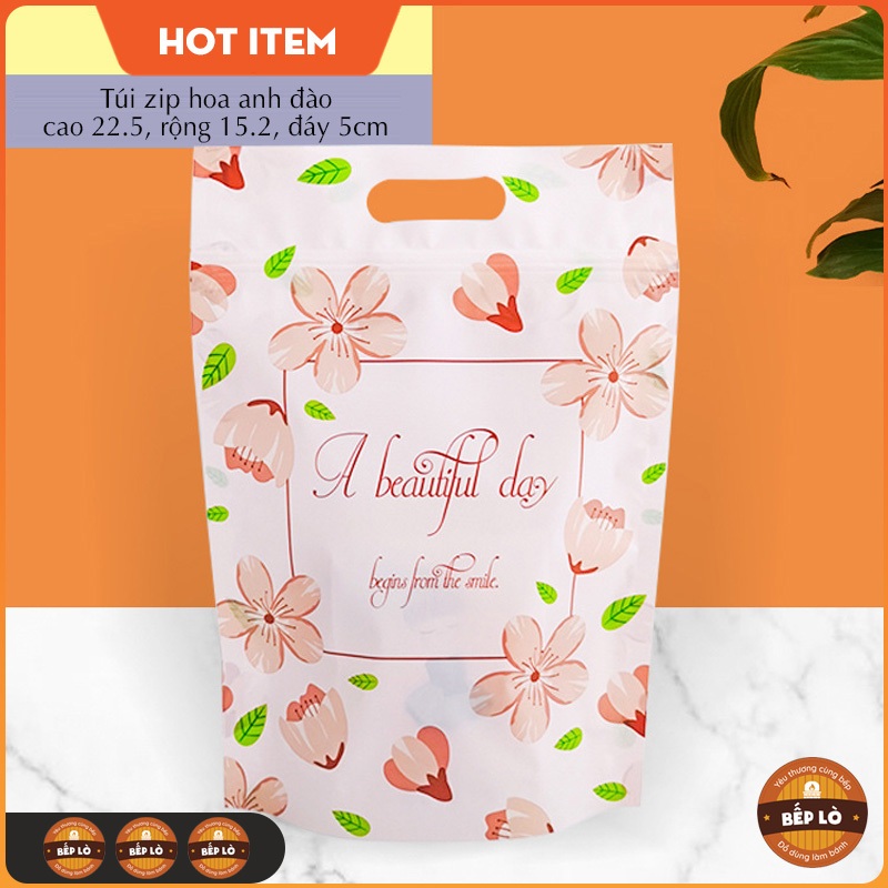 ถุงซิปขนม Nougat Nougat Nougat ดอกซากุระสุดน่ารัก - ชุด 10 ถุง