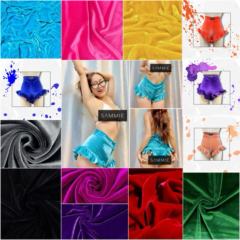 กางเกง TWERK ระบายกํามะหยี่ทุกสี นางรํา รูด บูท กางเกง twerk