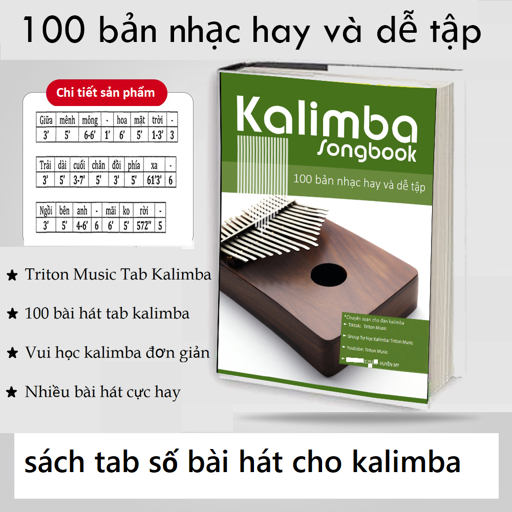 Kalimba Tab - คู่มือ 100 แท็บสําหรับ Kalimba 17, 21 คีย์ | คาลิมบาพีซี