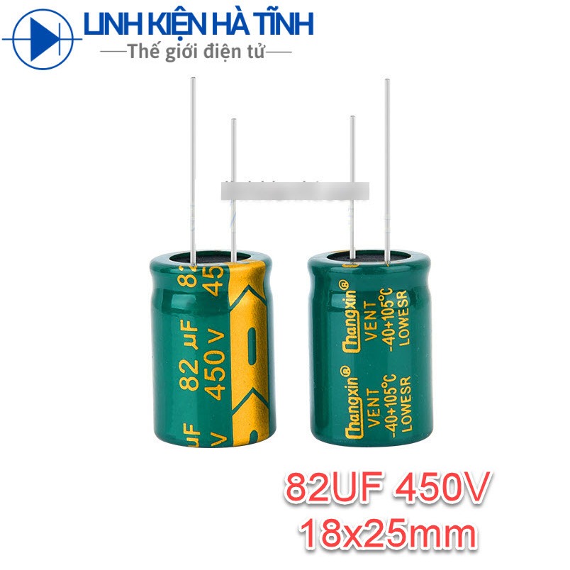 กระเป๋า 5 คาปาซิเตอร์ 82UF 450V 82uf ขนาด 18X25MM-CD7