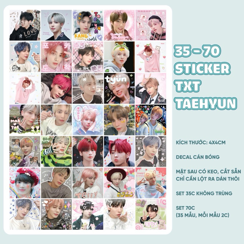 ชุดสติ๊กเกอร์ปิดผนึก TXT TAEHYUN 35 ชิ้น • สติ๊กเกอร์ TXT TAEHYUN ขนาด 4x4cm ตัดสําเร็จ