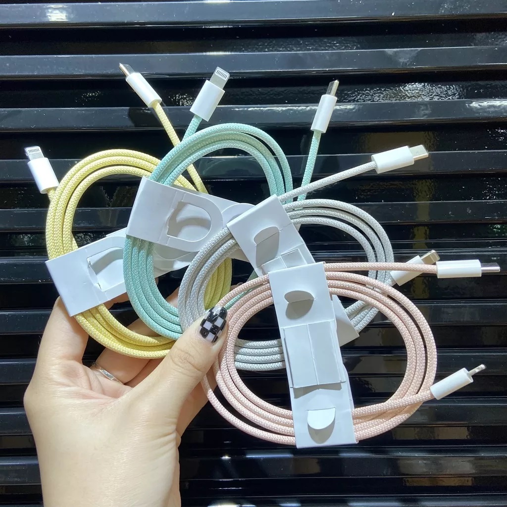 สวย 1M/2M PD สายชาร์จเร็ว 6 สีสําหรับ Apple 6 - 14 Pro Max, 6 เดือน!