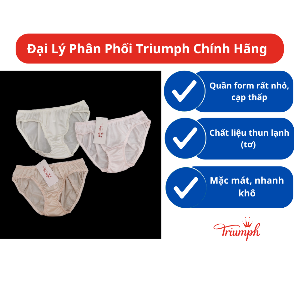 ชุดชั้นในสตรี ชิปยางยืดเรียบ - Triumph Blissy 09 Mini ของแท้ (Q400) - ฟอร์มกางเกงเล็กมาก
