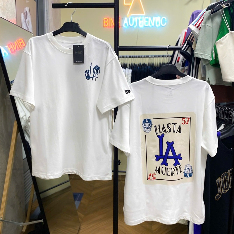 เสื้อยืด New Era LA ของแท้ White Halloween Hastag Muerte shop Binh Authentic VN