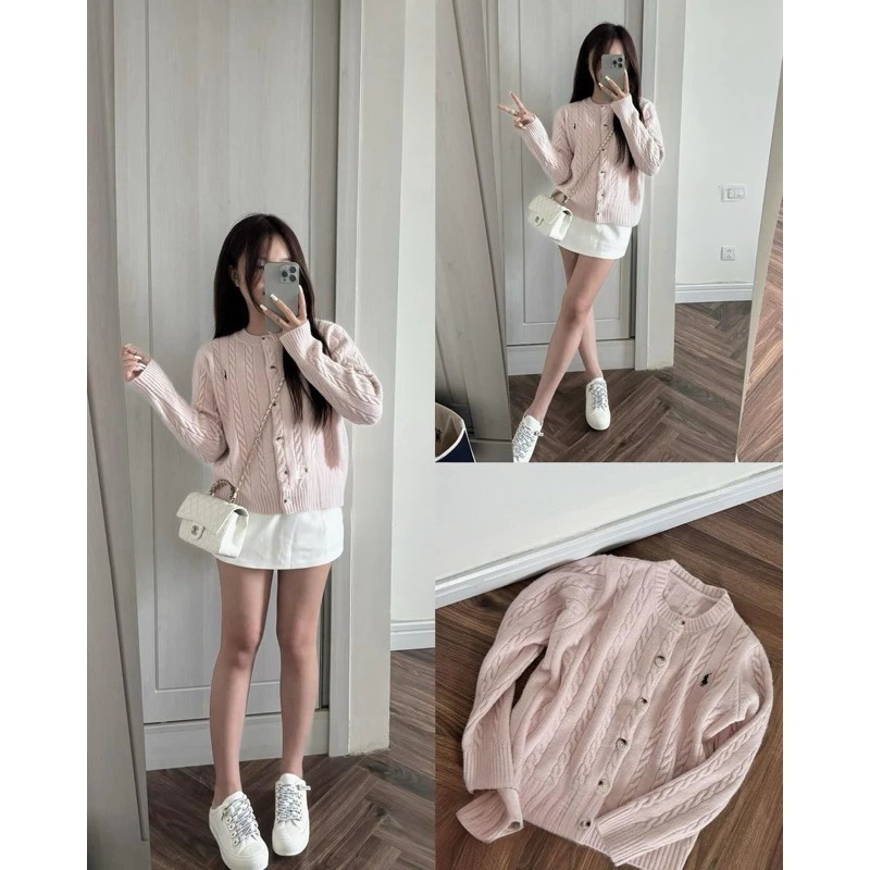 A118 TRENDY HOT HIT 4-COLOR เชือกขนสัตว์ HORSE CARDIGAN