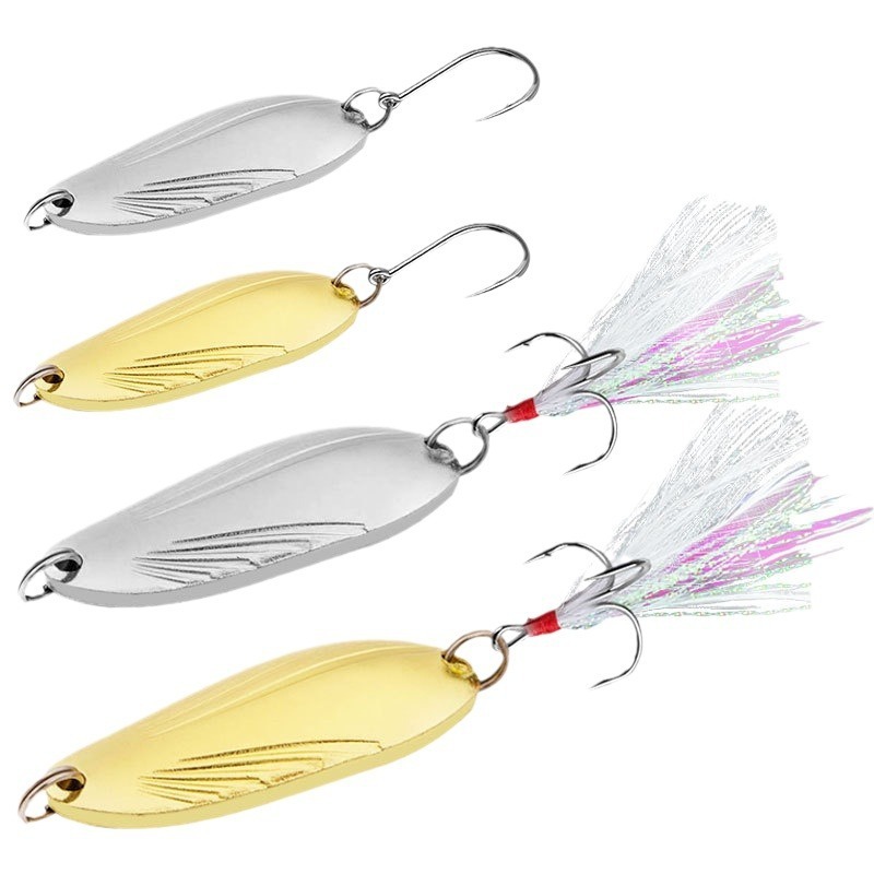 5g, 8g โลหะ Fishing spoon Lure, เหล็กล่อปลาขนนก - Thong Fishing Store
