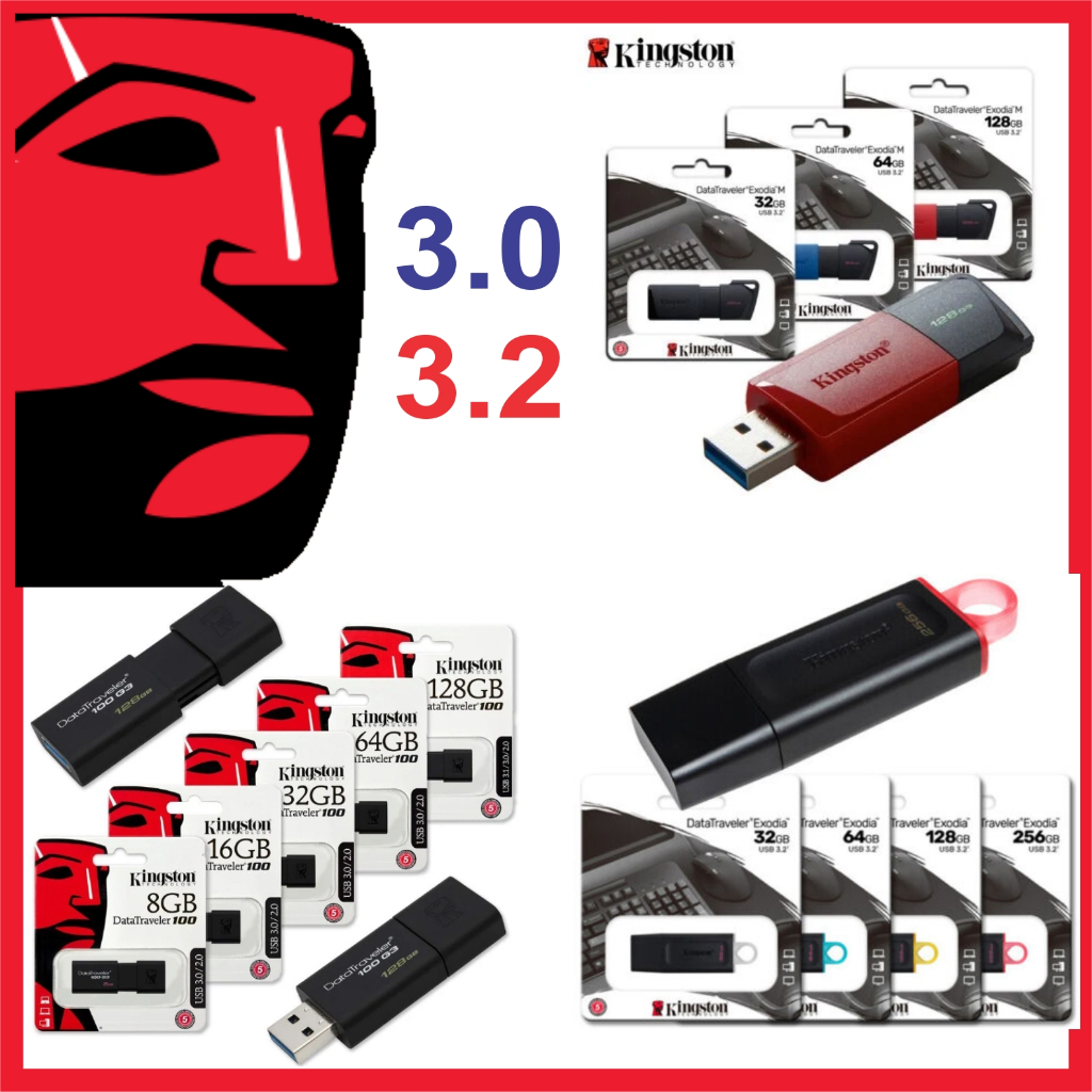 Usb 3.0- 3.2 แบรนด์ Kingston 256GB-128 GB-64 GB -32 GB -16 Gb Gen1 DTX M DT100G3 ONYX DATA TRAVELER 