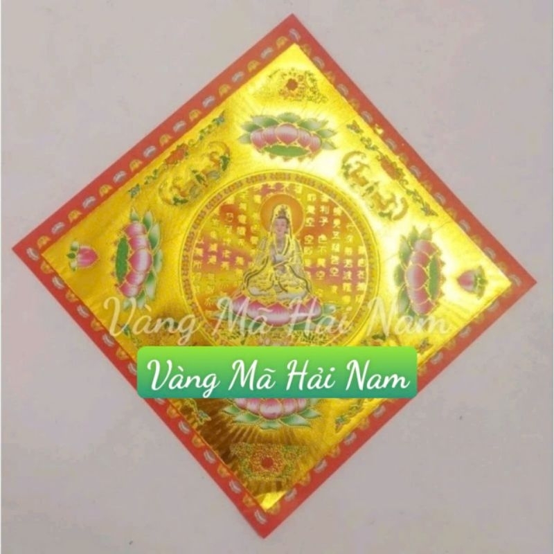 กระดาษพับดอกบัวเจ้าแม่กวนอิมพระสูตรสองด้านขนาด: 19 x 19 ซม. (40 แผ่น/แพ็ค) - รุ่นใหม่