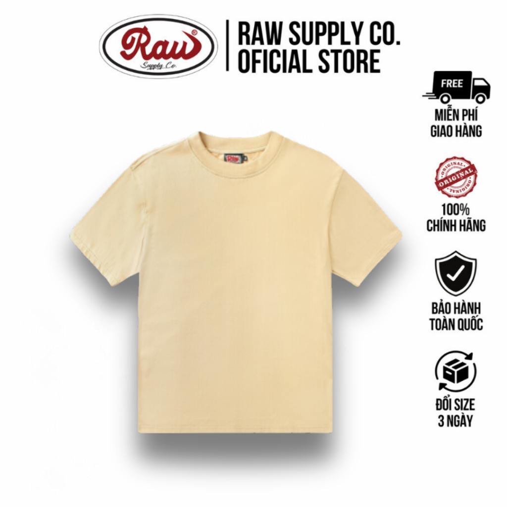 เสื้อยืด Raw Basic สีพื้น ผ้าคอตตอนเท่ๆ Arrow