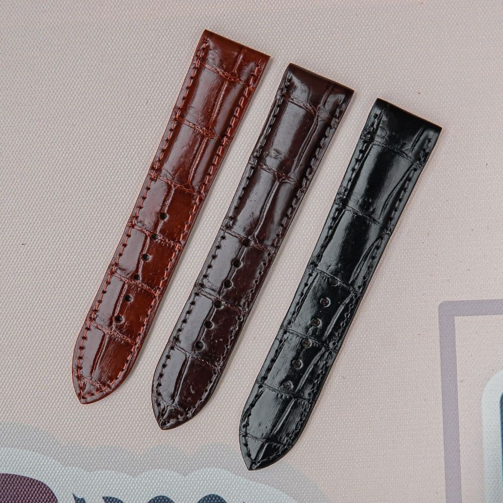 สายนาฬิกาหนังจระเข้ สายนาฬิกาหนังจระเข้ไหม้ไม้ไผ่ 18mm 20mm 22mm Vnstrap