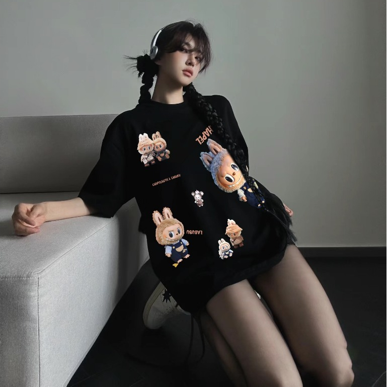 เสื้อยืด Labubu ดีไซน์สุดน่ารัก ผ้าคอตตอนเนื้อนุ่มเท่ๆ - CPT410