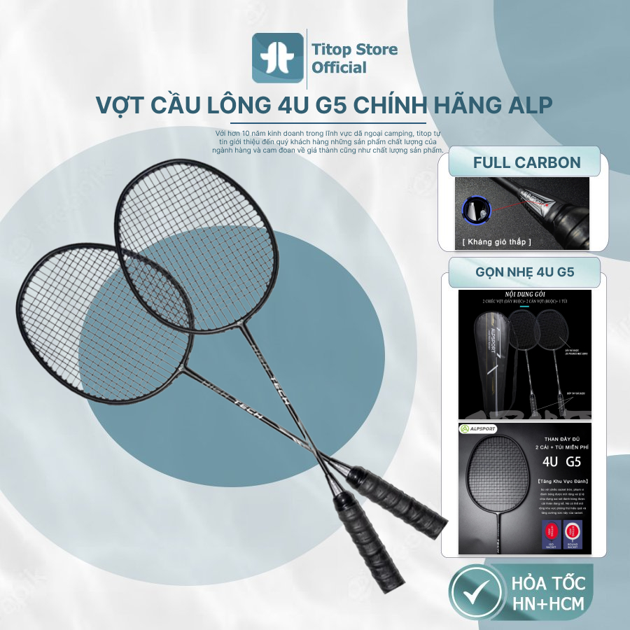 4U G5 ALP-SPORT Royal Ring ไม้แบดมินตันคาร์บอนเต็ม 100% 22 - 25lbs