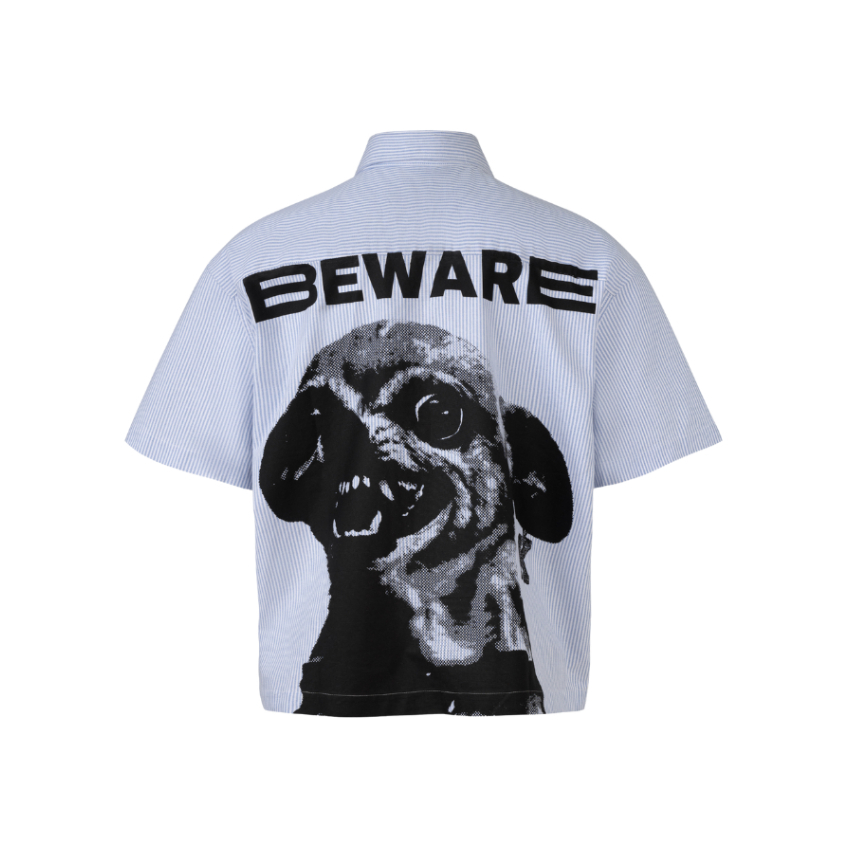 Kmc Jodean เสื้อเชิ้ตลาย Boxy