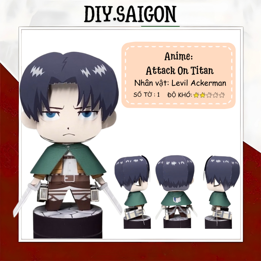 [Attack On Titan] - โมเดลกระดาษ Anime Chibi Levil Ackerman