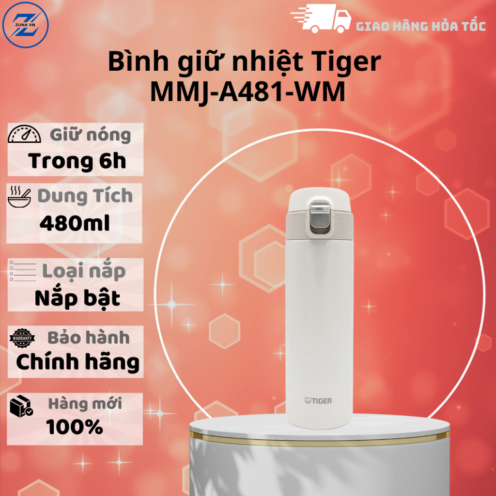 กระติกน้ําร้อน Tiger MMJ-A481-WM - 12 เดือน