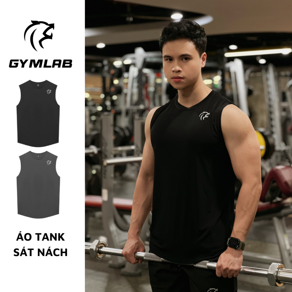 เสื้อกล้ามผู้ชาย Gymlab Regular Fit หลากสี ผ้าโพลีเท่ - REGULAR FIT