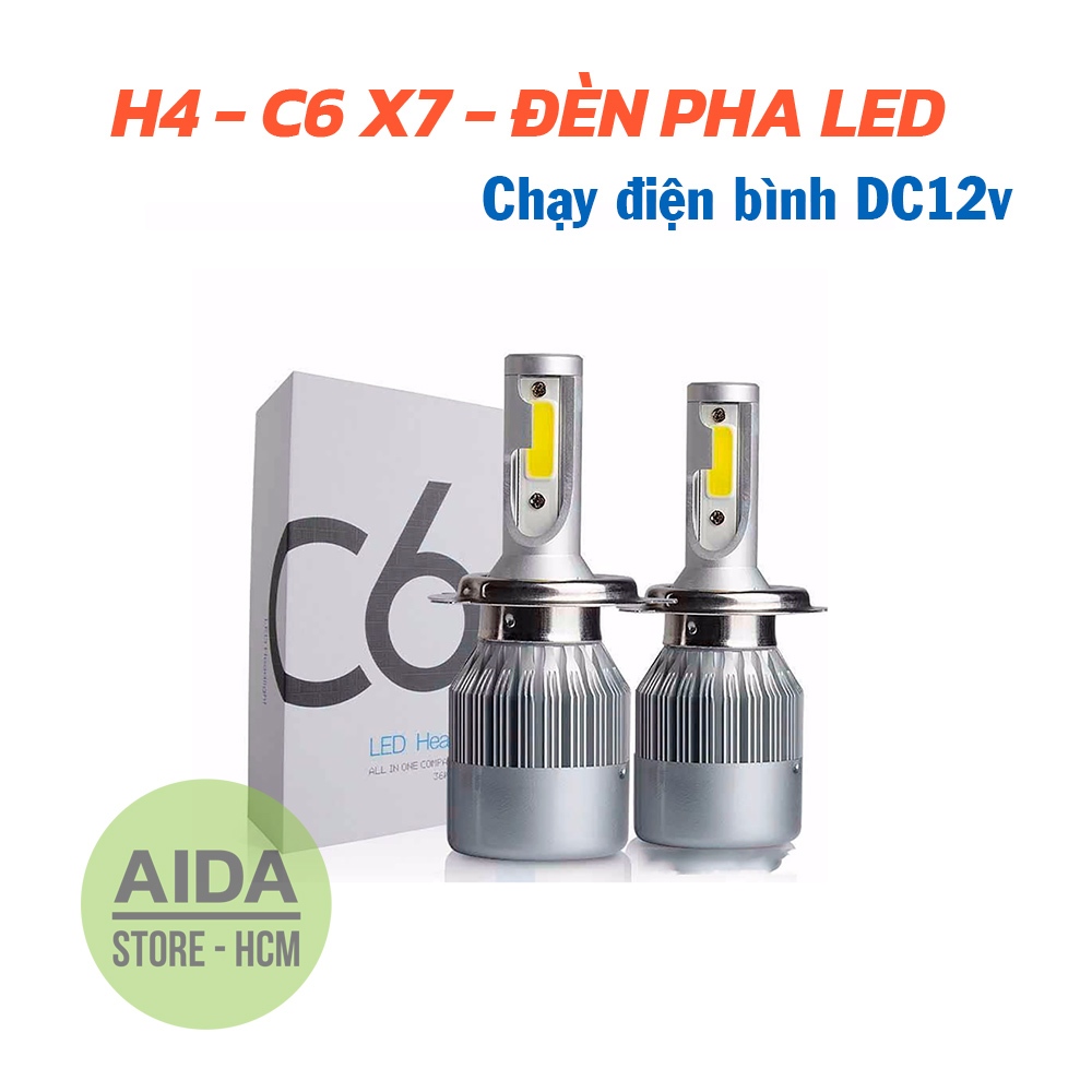 01 ไฟหน้า LED C6 X7 H4 สว่างมากสําหรับรถมอเตอร์ไซด์และรถยนต์ H4 HB2 9003 36W~24W