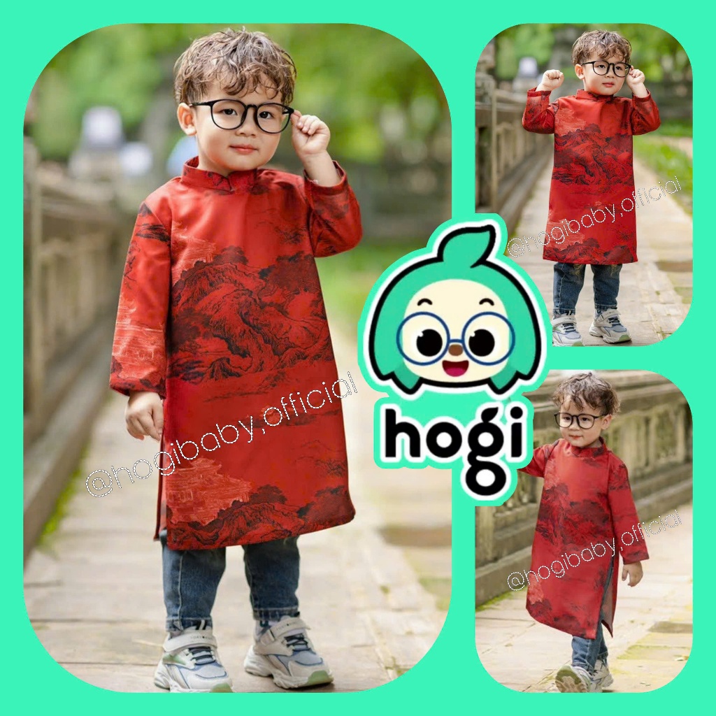 HGB40 Boys สีแดง ao dai คอสเพลย์การ์ตูนซูเปอร์ฮีโร่ HGK11 | เสื้อยืดกันหนาว 4 ทาง เสื้อยืดเด็กผู้ชาย