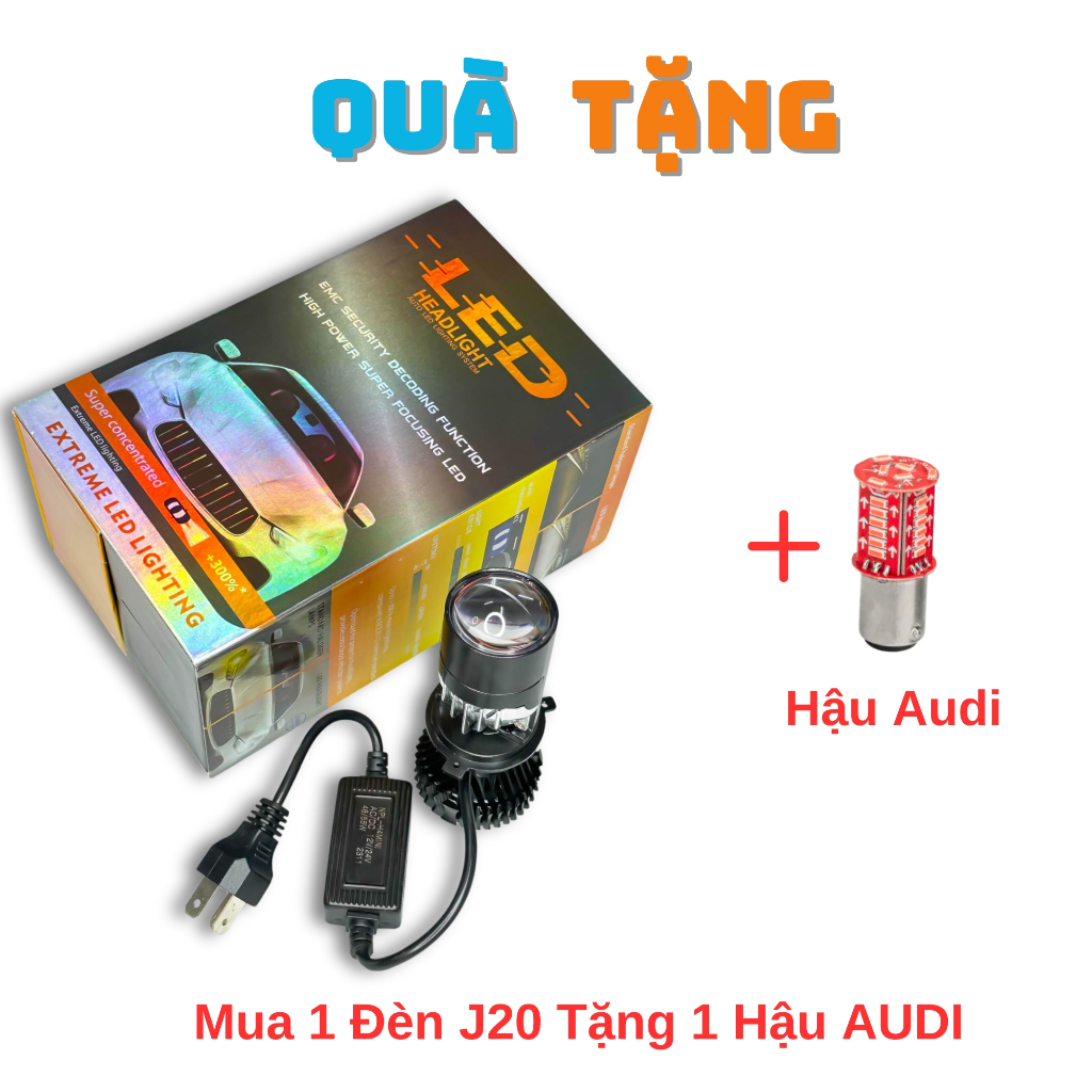 (ฟรี Audi VIP ด้านหลัง) J20 55W 12 24V ไฟหน้า LED ทรงกลม Bi-S สําหรับรถยนต์และรถจักรยานยนต์พร้อม H4 