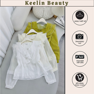 áo Voan Tơ KeelinBeauty BOUTIQUE Phối Cổ Bèo Dành Cho Các Chị Yêu N23499