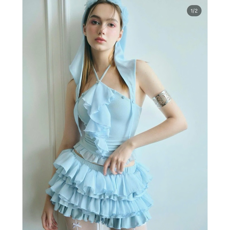สินค้ามาใหม่ COMMITMENT TO STANDARD SHAPE (ORANGE STUDIOS ) - Cardi Set - เสื้อเชิ้ตดีไซน์ปกยกทรงพร้อมกระโปรงพื้น มาพร้อมหมวก