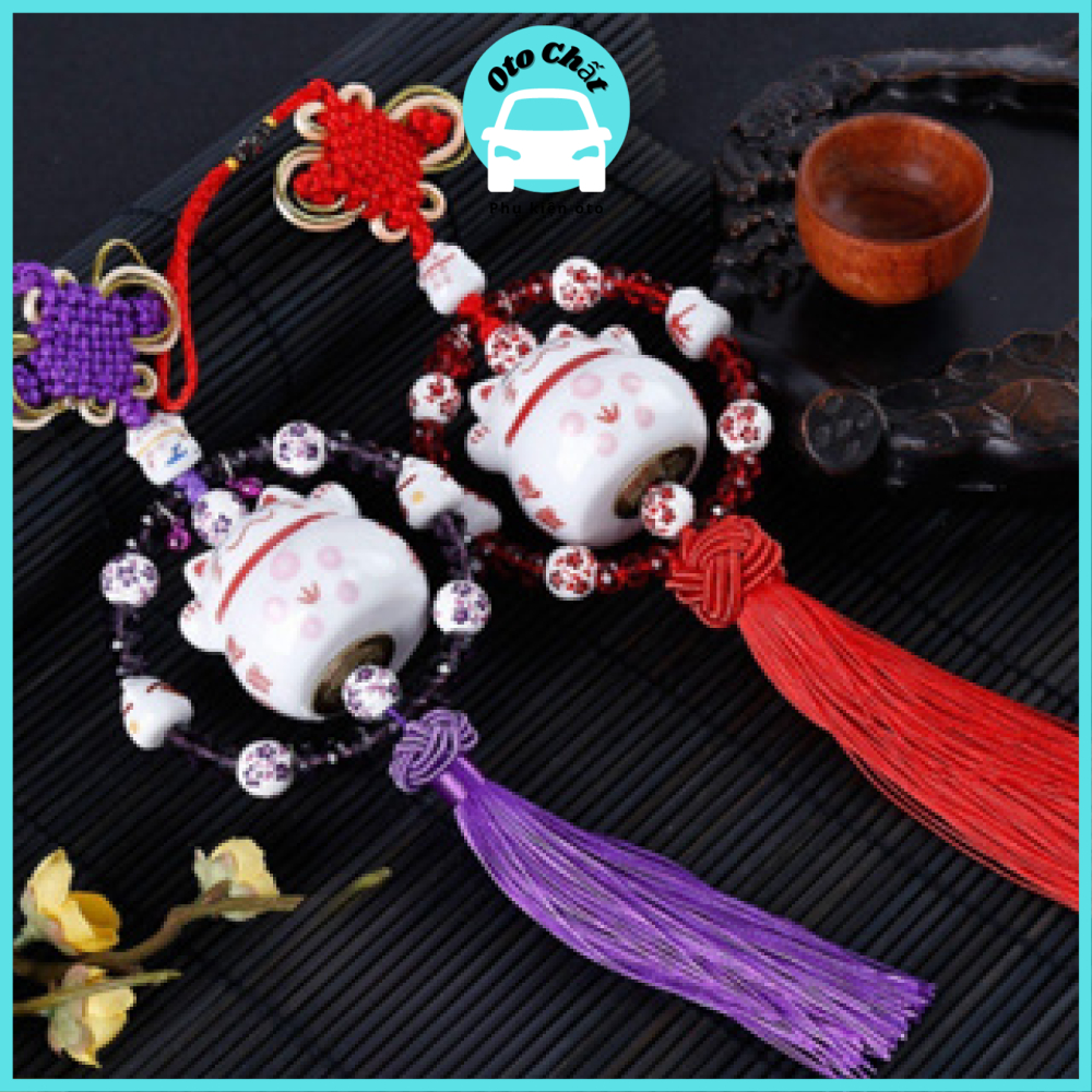 Khanh Cat God of Wealth นําโชคดีแขวนบนรถ Maneki Neko Cat นําโชคลาภและสันติภาพ โดย pokoothat