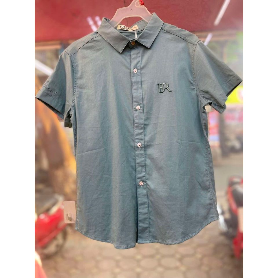 So& Shirt หนัง BT สีน้ําเงิน มีตัวอักษร BR