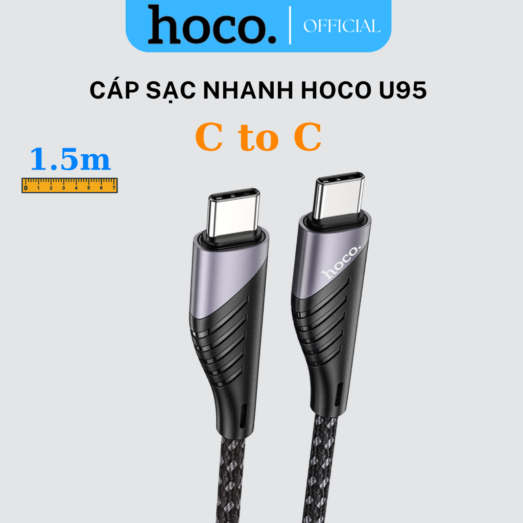Hoco U95 Type-C To Type-C สายชาร์จเร็ว 60W สําหรับชาร์จแล็ปท็อป โทรศัพท์ Android