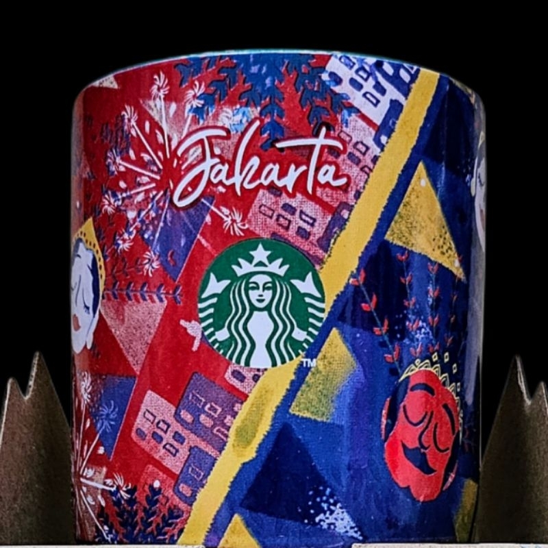 1 Starbucks ถ้วยเซรามิคอินโดนีเซีย JAKARTA YAH SKU ป้าย PURANA JAKARTA