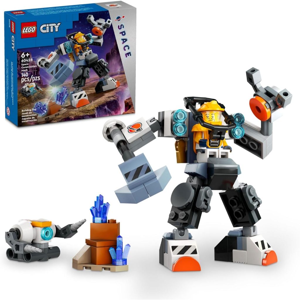 LEGO City Space Construction Mech Suit Building Set, ของเล่นอวกาศแสนสนุกสําหรับเด็กอายุ 6 (60428)