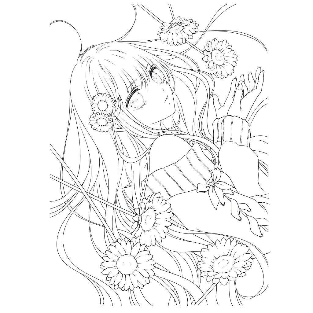 หน้าสีอะนิเมะ ก4 ขนาด 25 - 50 ภาพวาดกระดาษหนาสวยงาม