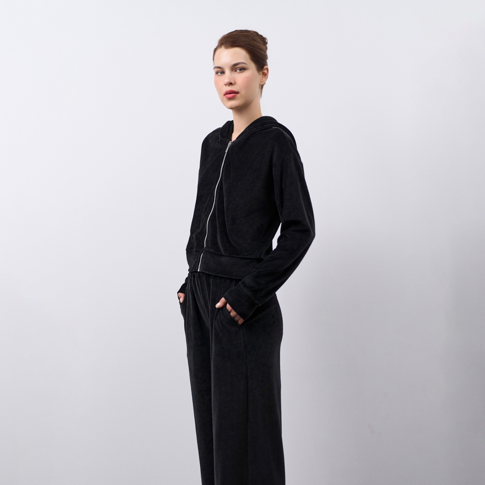 ชุดแขนยาว เสื้อมีฮู้ด วัสดุกํามะหยี่อบอุ่นสําหรับฤดูใบไม้ร่วงและฤดูหนาว BTD100W41