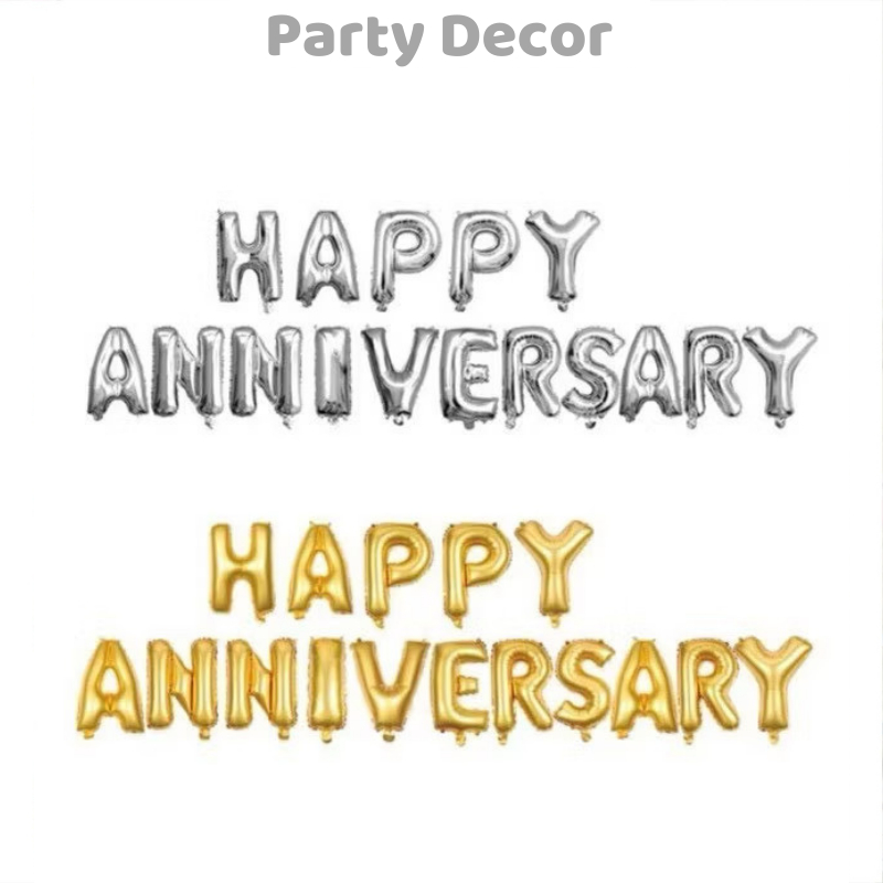 ลูกโป่งตัวอักษร HAPPY ANNIVERSARY ชุดสําหรับตกแต่งปาร์ตี้