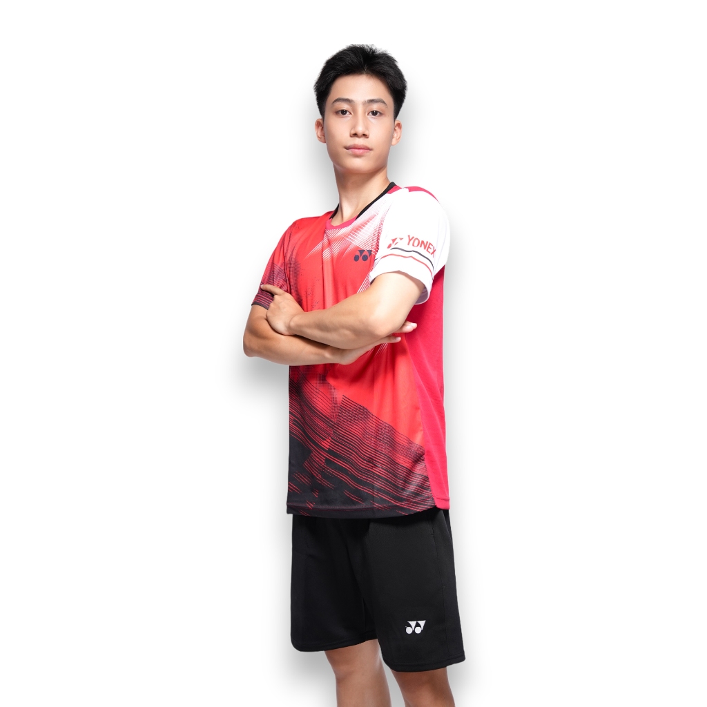 เสื้อแบดมินตัน โยเน็กซ์ ชุดแข่งขันระดับมืออาชีพสําหรับผู้ชายและผู้หญิง ( ม สีแดง )