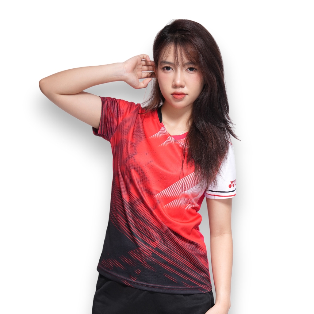 เสื้อแบดมินตัน โยเน็กซ์ ชุดแข่งขันระดับมืออาชีพสําหรับผู้ชายและผู้หญิง ( ม สีแดง )